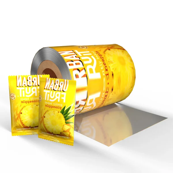 High-quality flexible film roll labels designed for snack packaging solutions.