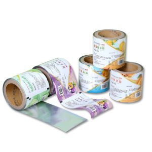 Glossy laminated plastic film roll for food and coffee