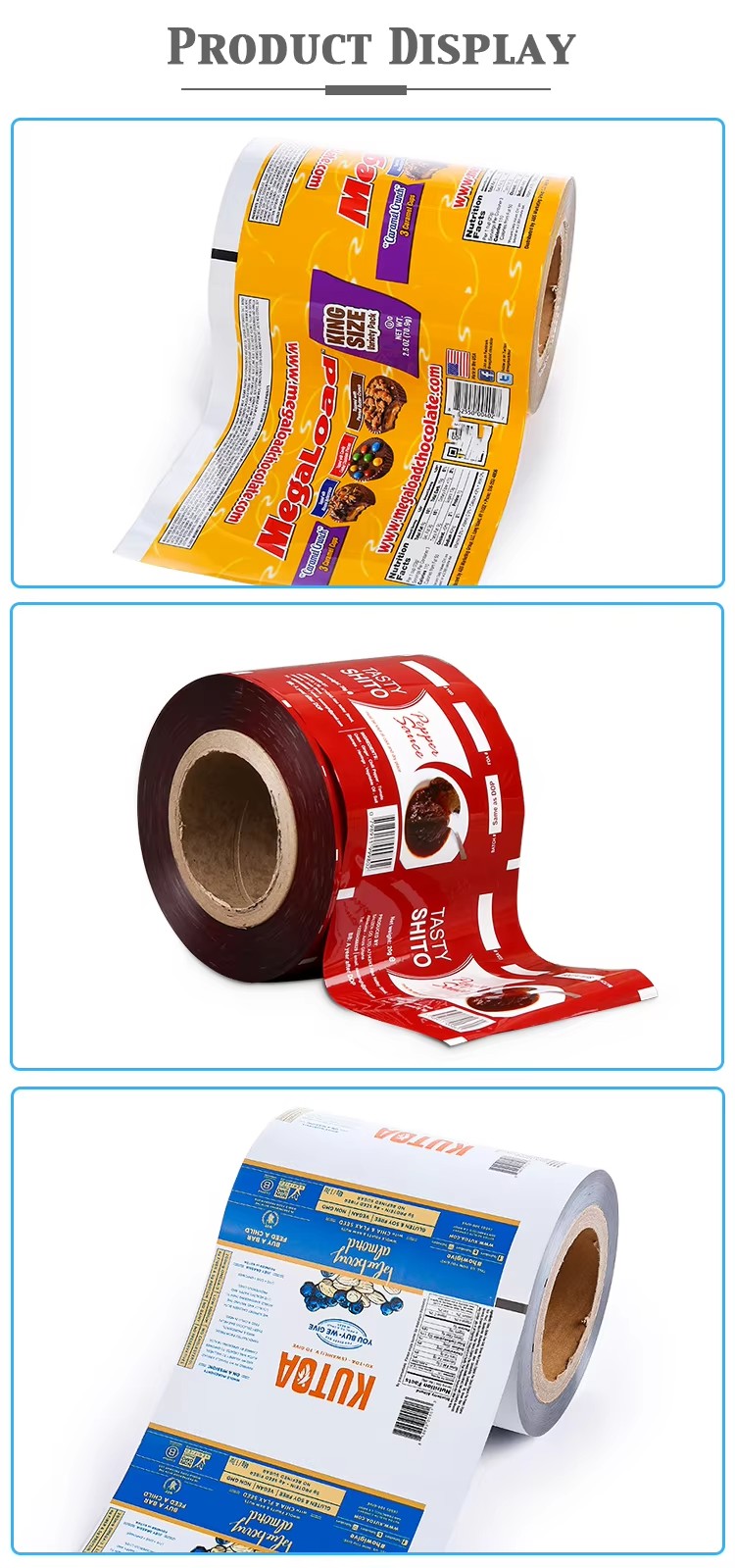 Printed film roll for shampoo and liquid sachets